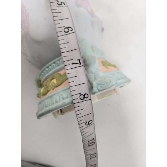 VINTAGE Angel In Egg Music Box Plays Angels We Have Hear On High Ceramic - Picture 11 of 11